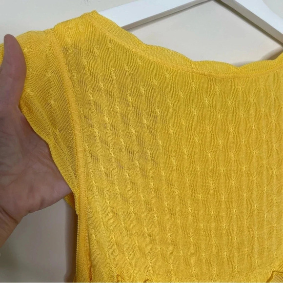 RED Valentino Flared knit dress in rich buttercup Size Large sheer feminine - Picture 9 of 11